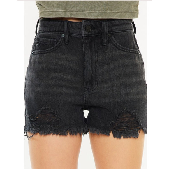 KanCan Ivanna Women's Size 7/27 Ultra High Rise Mom Shorts Dark Gray NWT - Picture 3 of 8